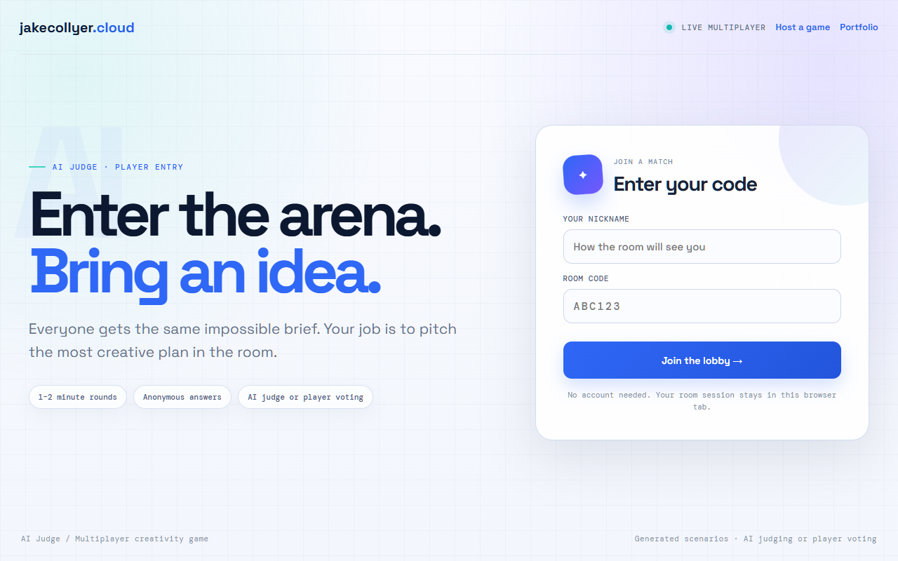 AI Judge creativity game screen