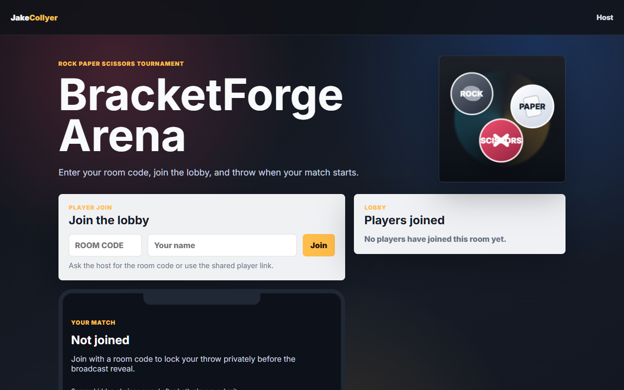 BracketForge tournament broadcast screen