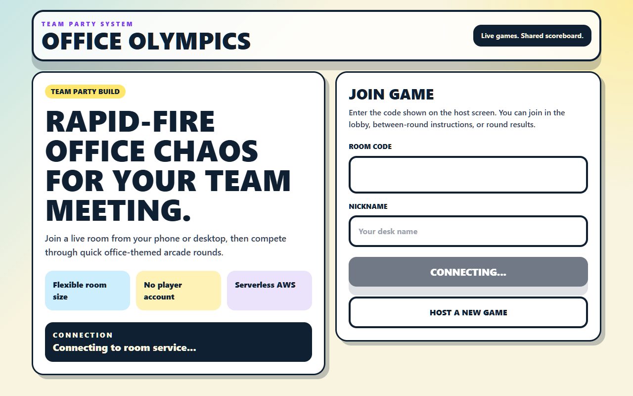 Office Olympics multiplayer game screen